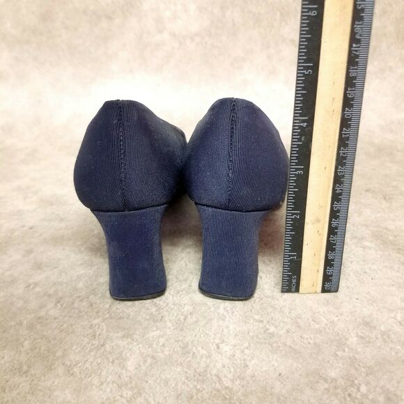 Evan Picone Womens Size 8.5 N Blue Leather Slip On Loafer 2.5" Heels - Picture 6 of 10